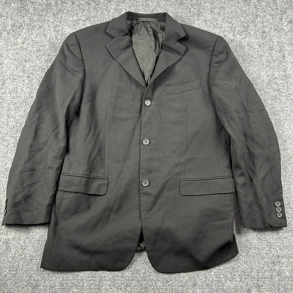 Ermenegildo Zegna Soft Blazer Mens 42 Black 3 Button Sport Coat Wool Suit Jacket